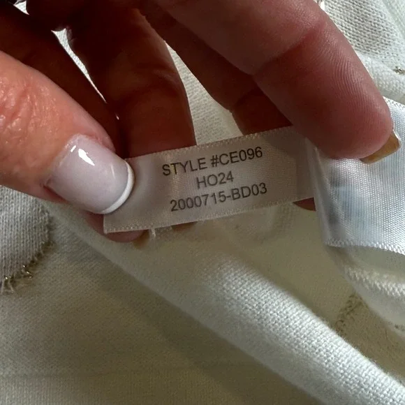 J Crew Teddie Polka Dot Sweater Womens Size Small Ivory Gold Metallic Knit - Picture 5 of 7